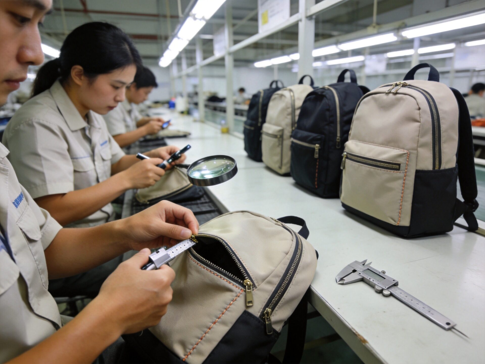 Hidden pocket backpack quality control and testing