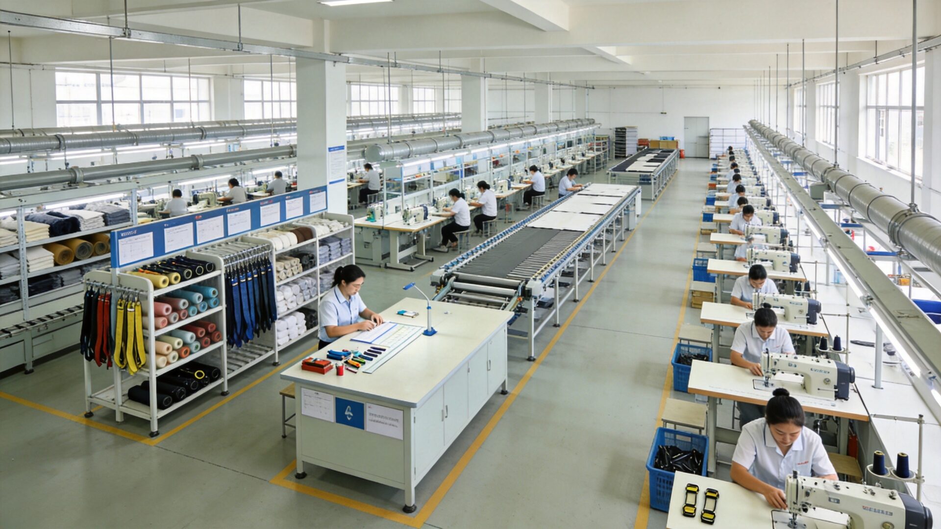Junyuan Bags backpack factory production facility