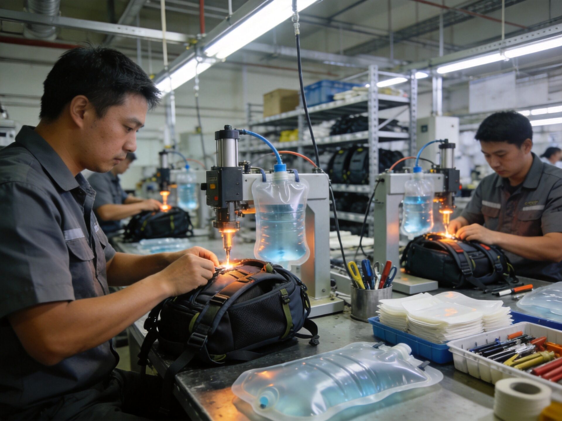 Junyuan Bags hydration pack production facility