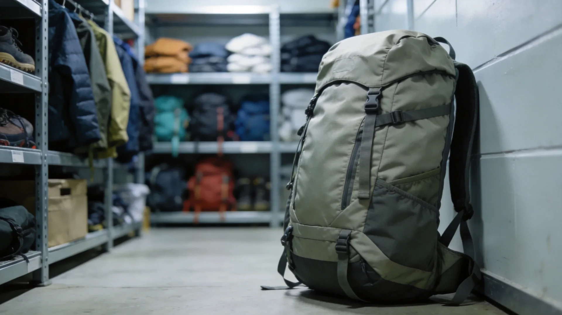Storing a clean backpack in a cool dry place