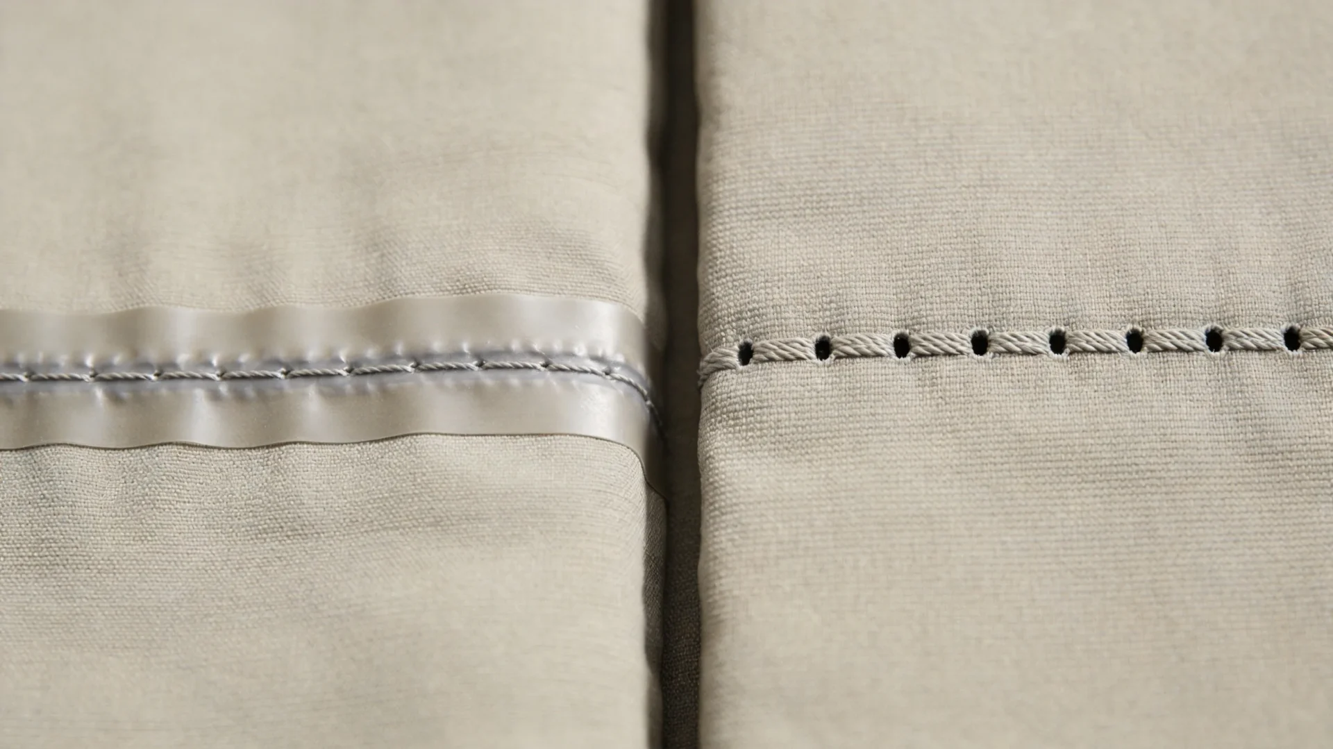 Welded versus stitched seam on a waterproof bag