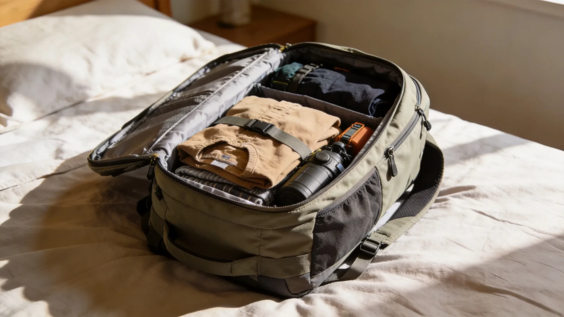 Packing a 35 liter weekend travel backpack