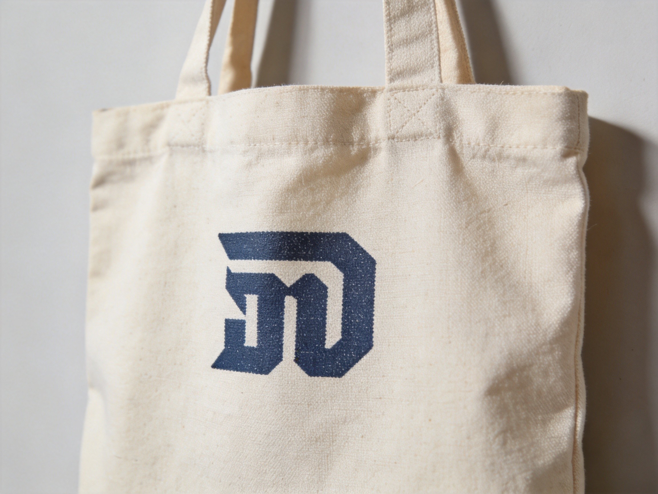 wholesale tote bag with screen printed logo detail