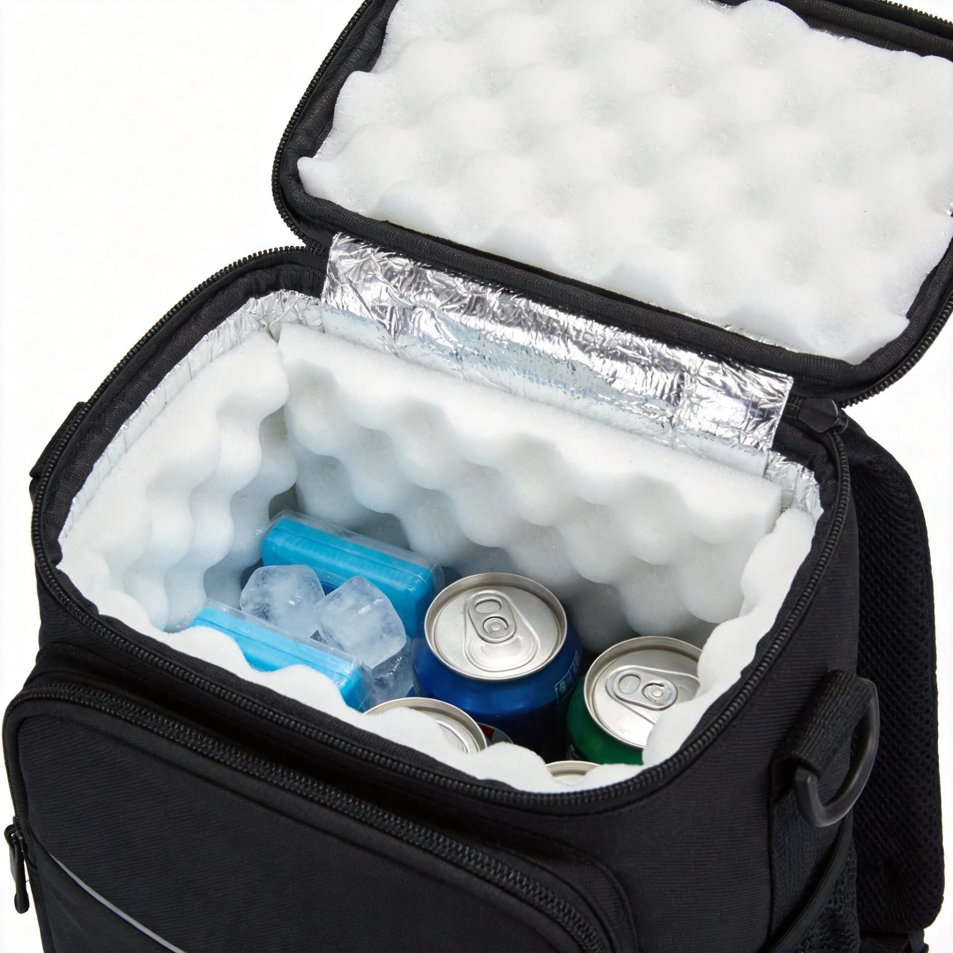 Custom backpack cooler manufacturer insulation compartment closed cell foam reflective lining