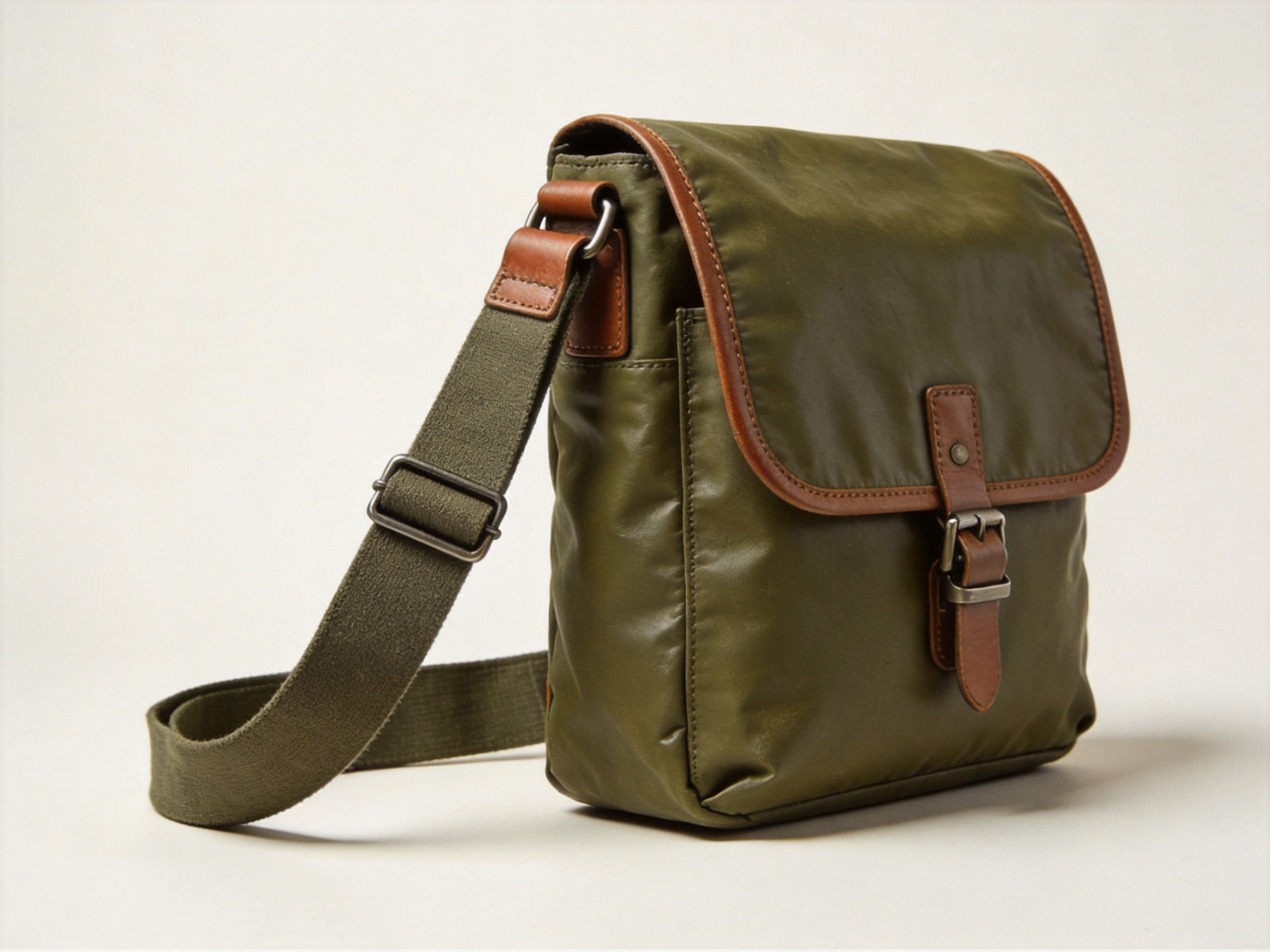 custom canvas messenger bag with leather trim from a messenger bag OEM