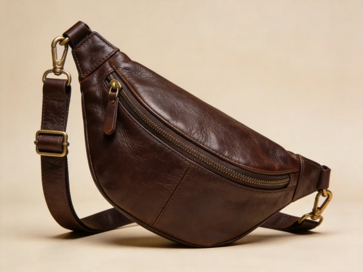custom leather crossbody sling bag with adjustable strap from a crossbody bag manufacturer