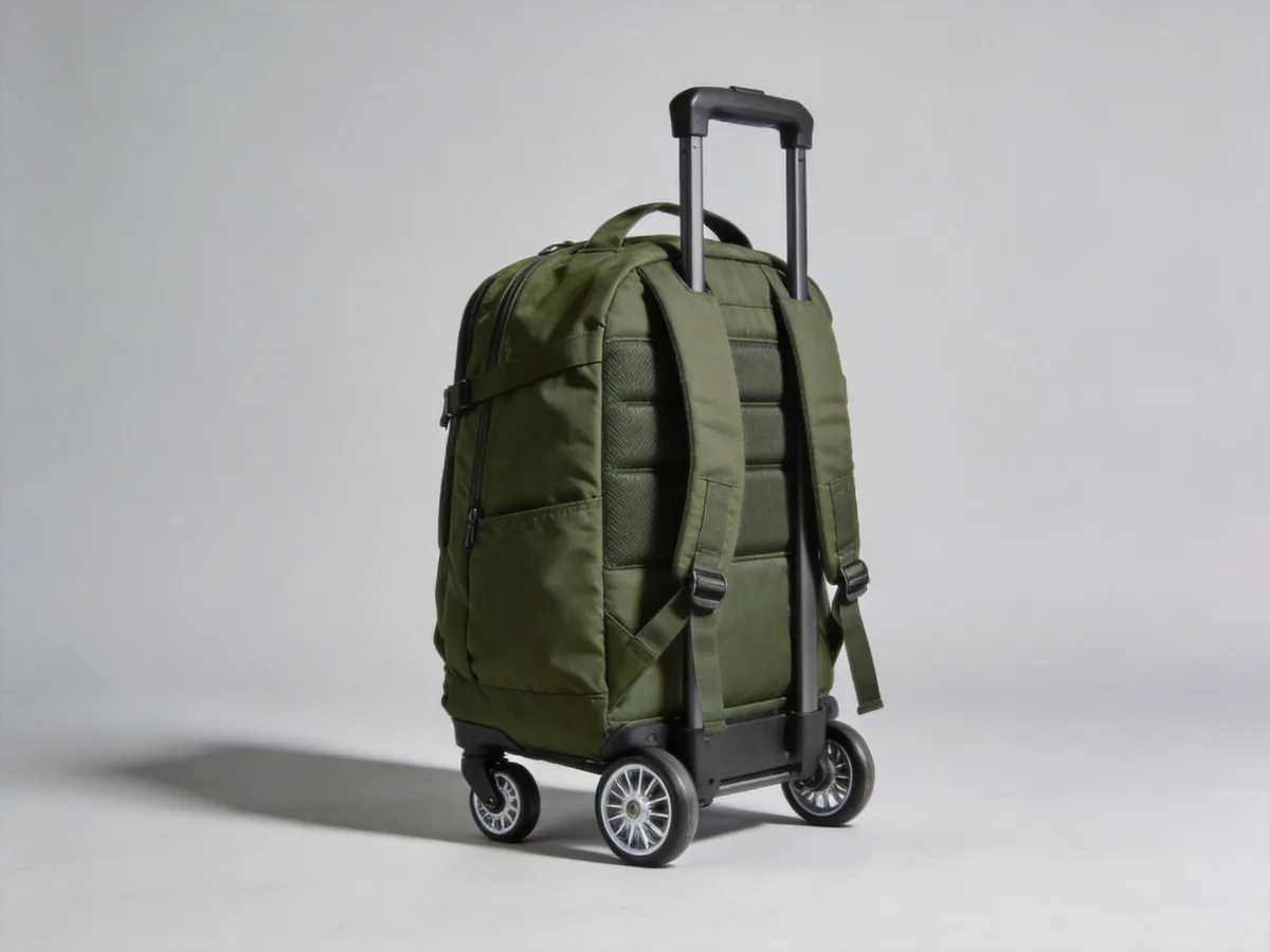custom wheeled trolley backpack with retractable handle from a trolley backpack manufacturer