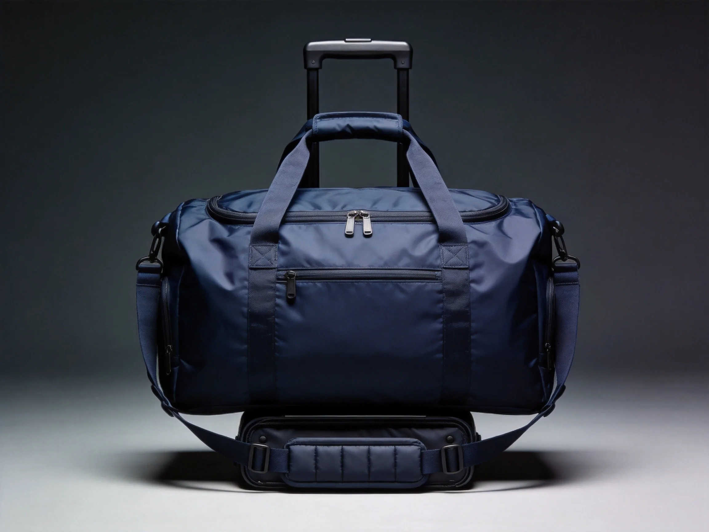 custom technical nylon weekender duffel with trolley sleeve from a weekender bag supplier