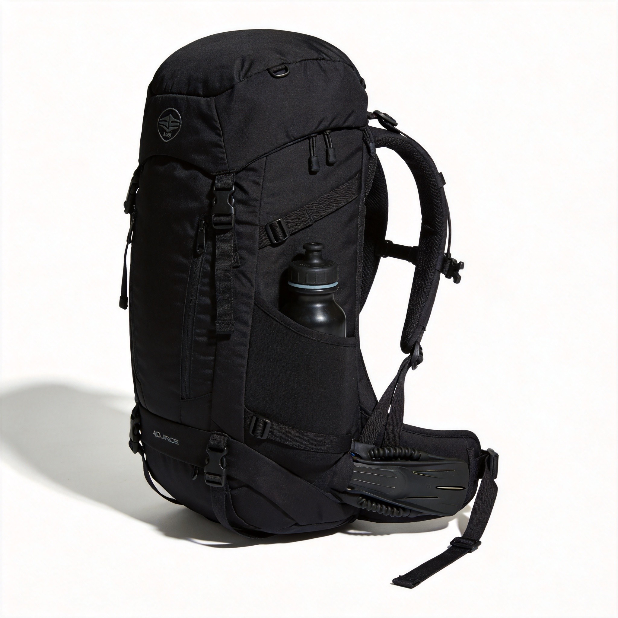 Travel dive backpack with carry-on friendly profile