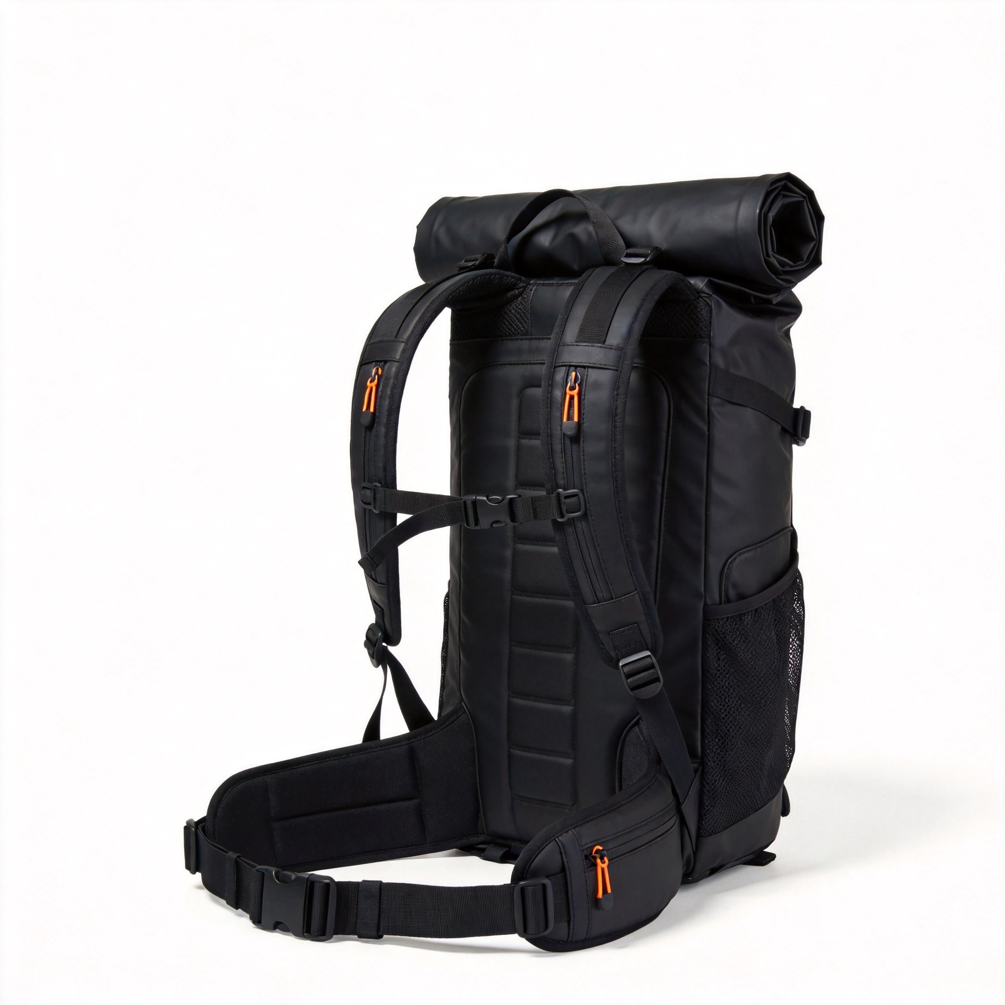 Freediving backpack with roll-top waterproof main