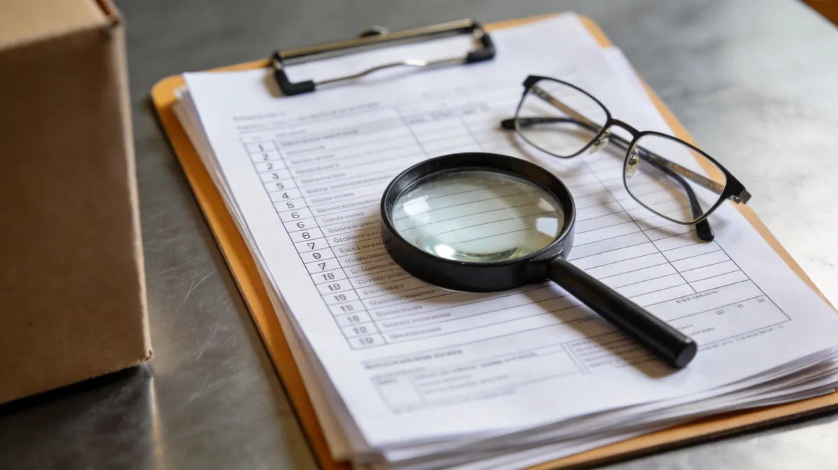 Quality inspection of custom bags with documented production records