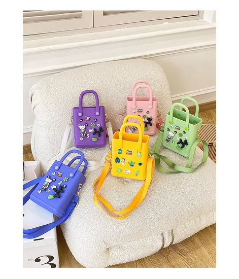 Collection of mini EVA foam bags in multiple colors showing the customization potential for private-label beach bag brands