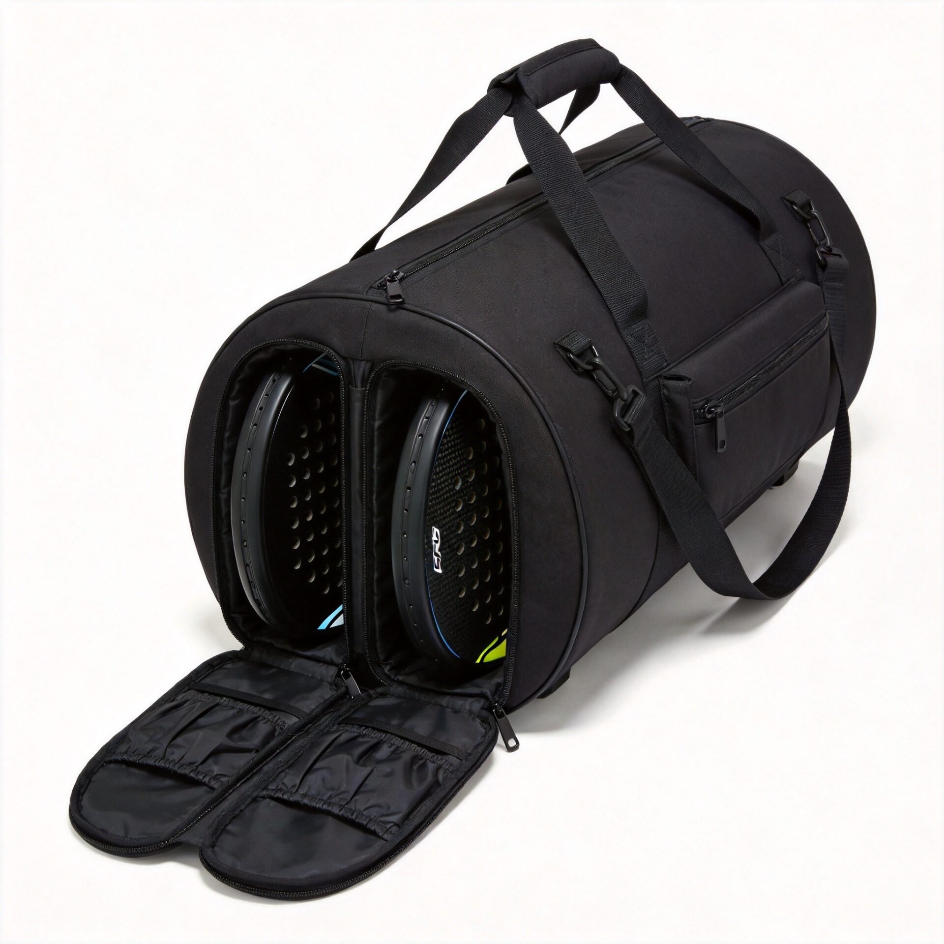 Custom padel racket bag for two rackets and accessories