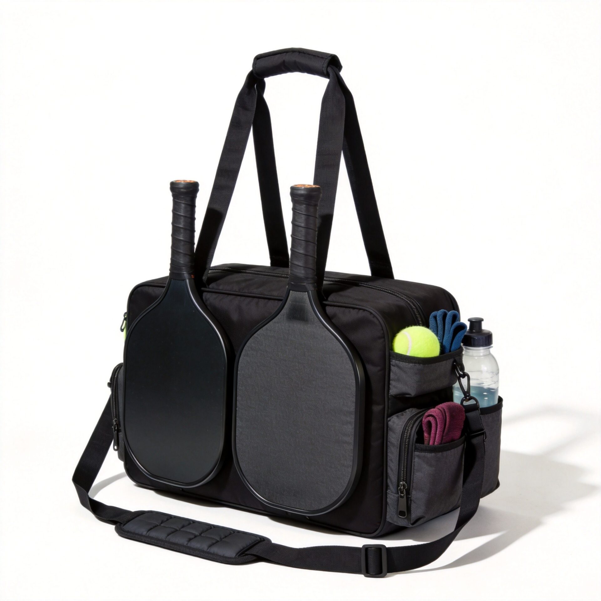 Custom pickleball paddle bag with padded compartments and carry handle