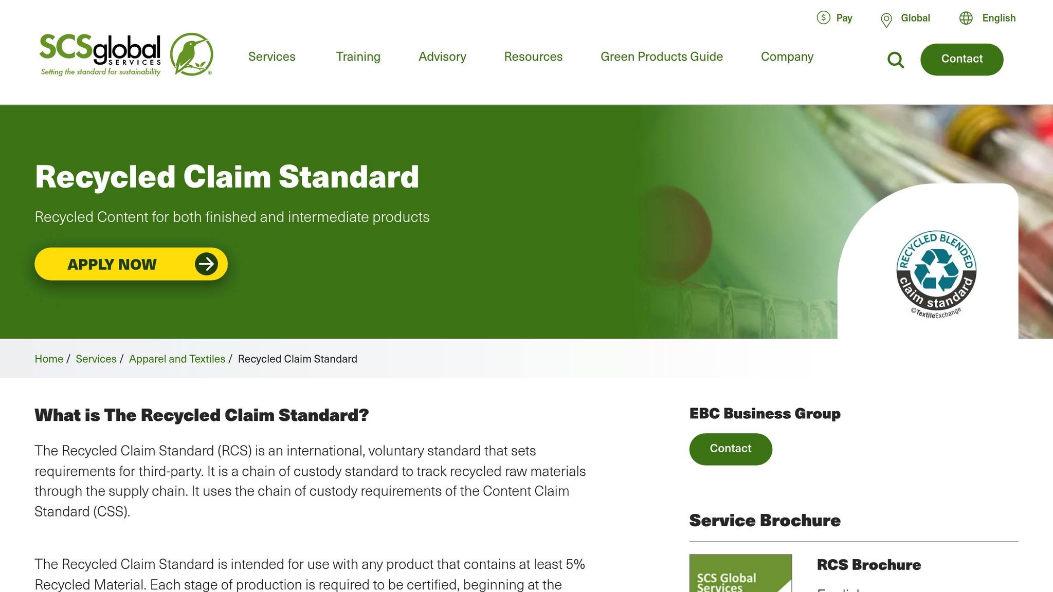 Recycled Claim Standard