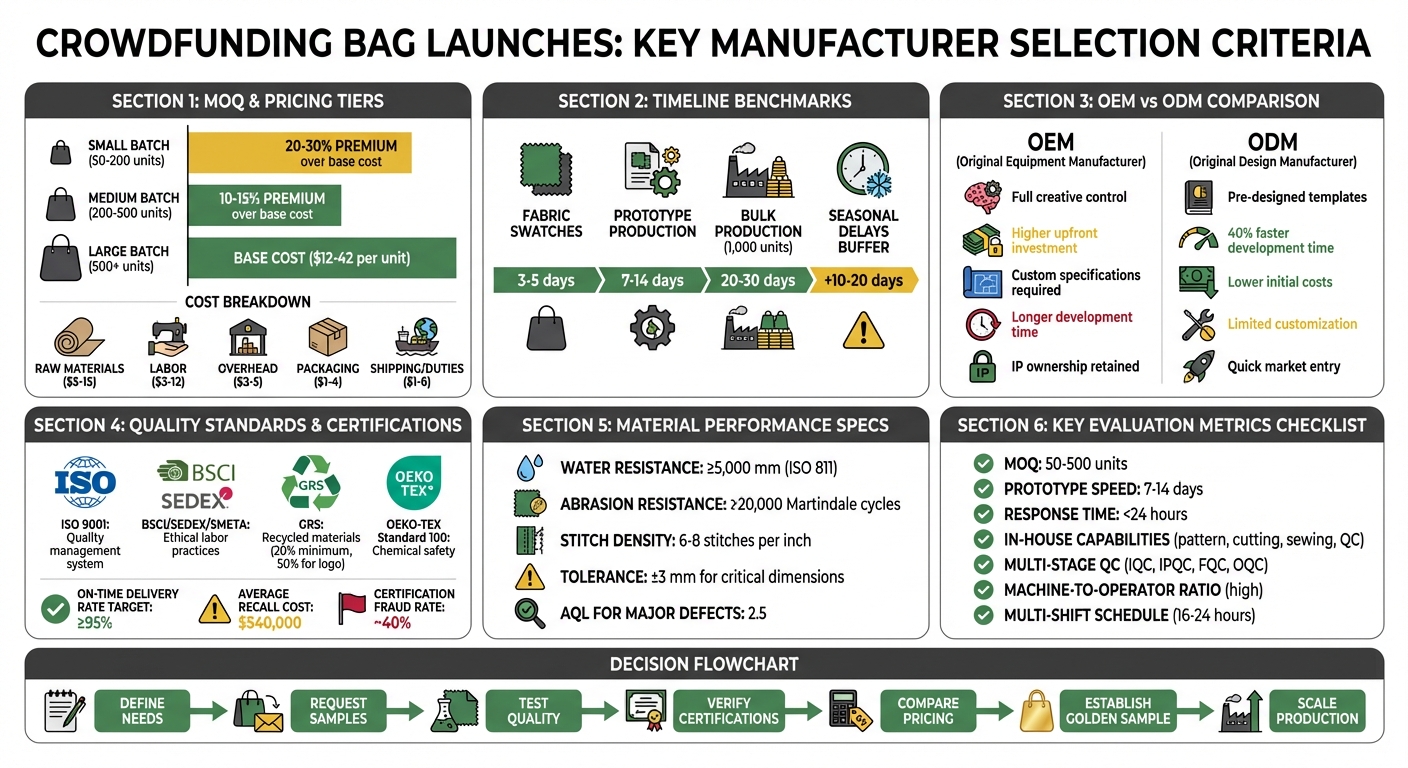 Bag Manufacturer Selection Criteria: Complete Comparison Guide for Crowdfunding