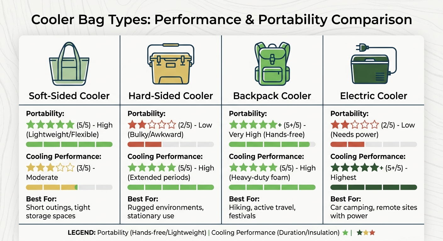 Cooler Bag Types Comparison: Portability vs Cooling Performance